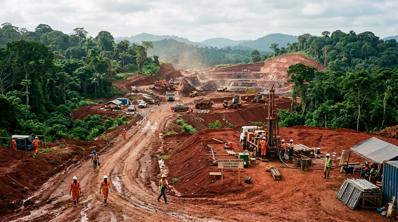 Ghana mining concession and lithium exploration corridor