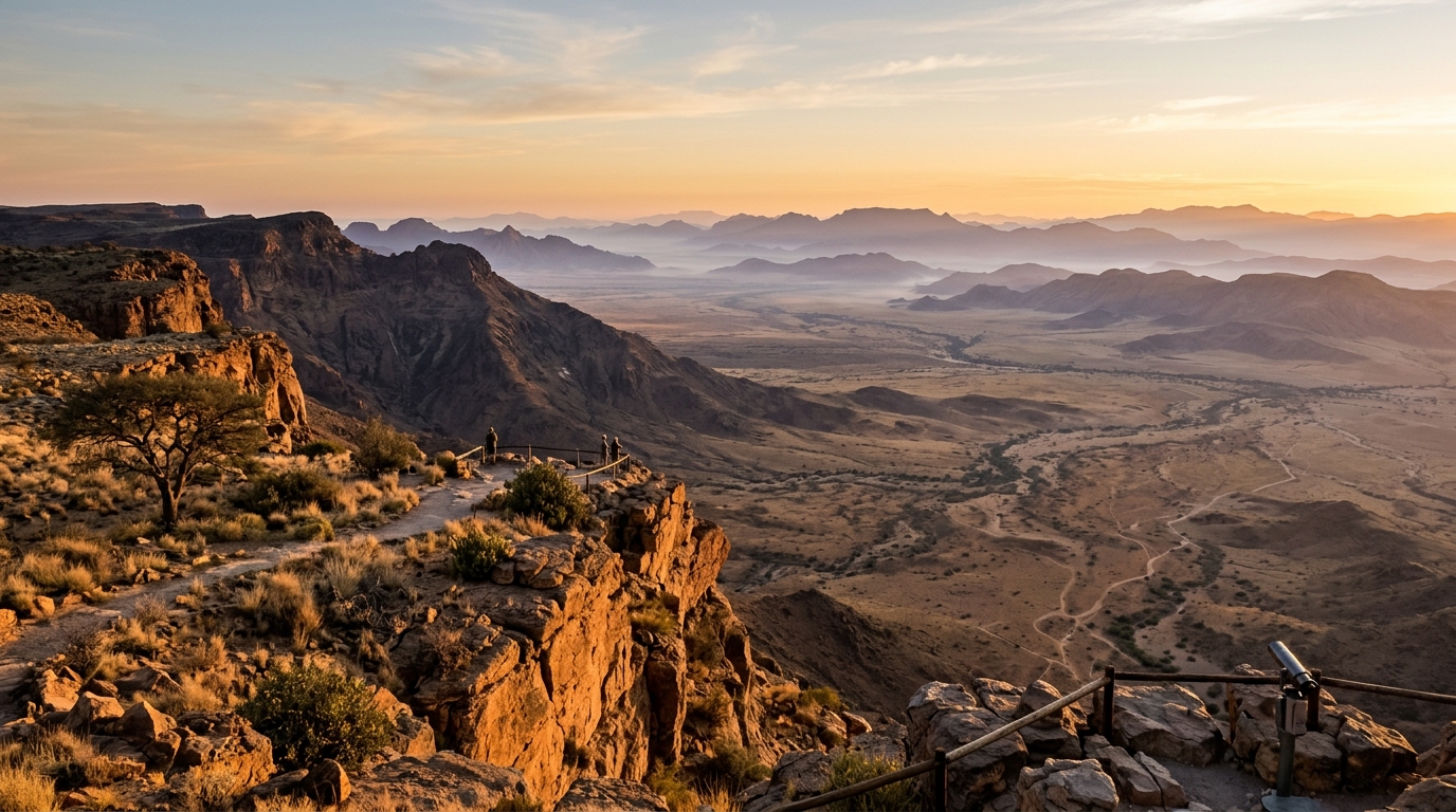 Landscape corridor representing geopolitical and territorial risk